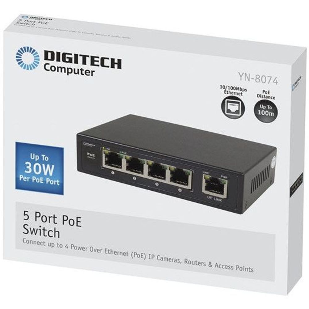 YN8074 - 5-Port 10/100 PoE Network Switch