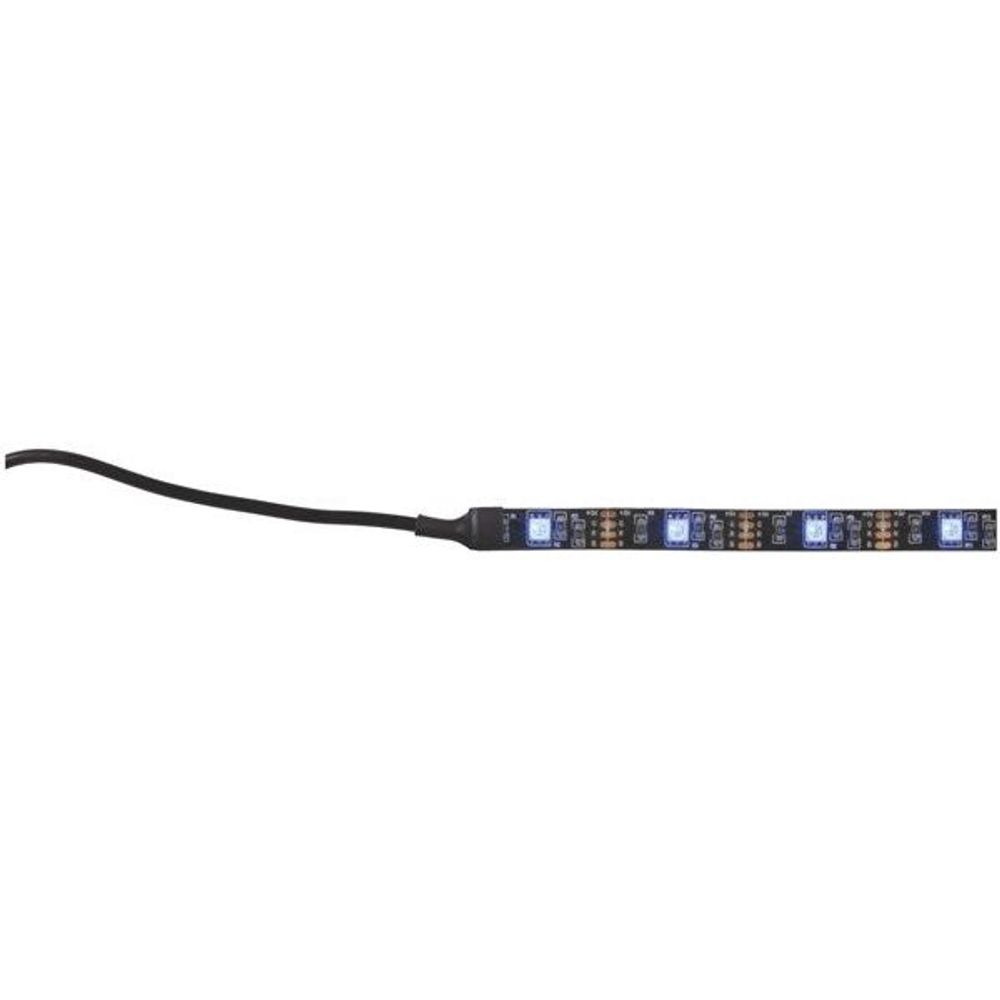USB-powered trimmable RGB LED strip, blue-lit segment with inline controller