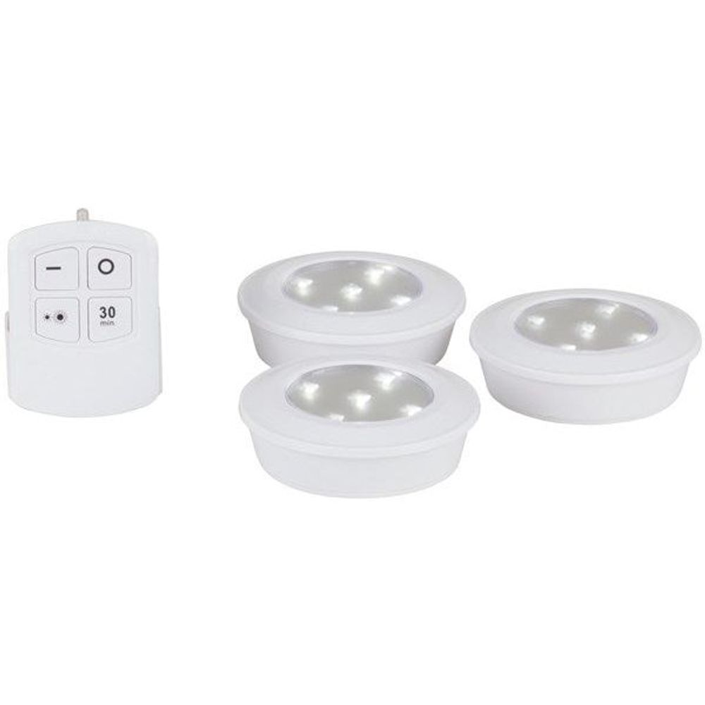 SL3511 - Remote Controlled LED Puck Light Triple Pack