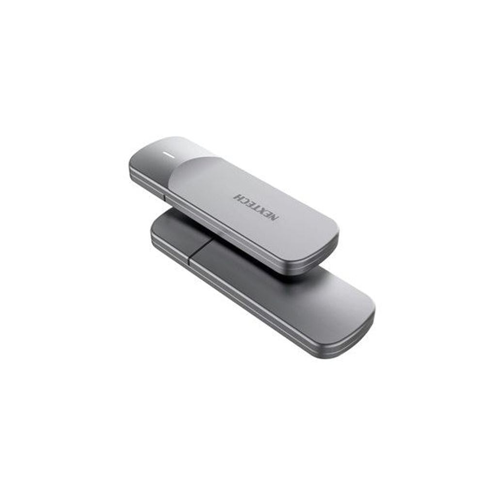 Gray NEXTTECH USB Type-C M.2 SSD case with closed lid and compact design