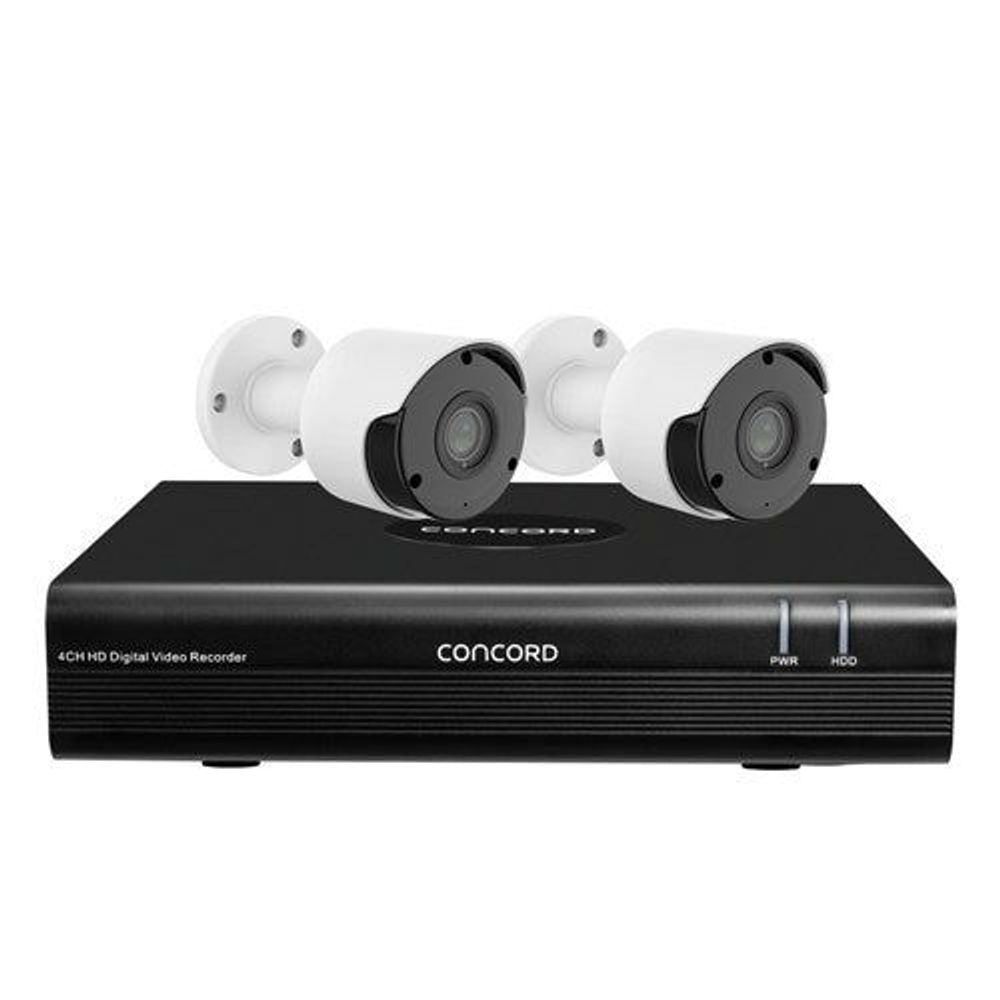 CDK4222P - Concord 4 Channel HD DVR Package - 2x1080p Bullet Cameras