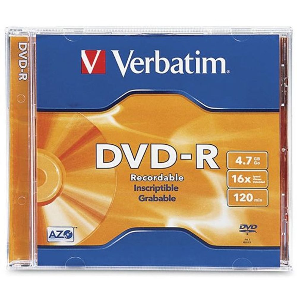 XC4731 - Verbatim DataLife Plus (Azo) DVD-R 4.7 GB Jewel Case Singles 16x