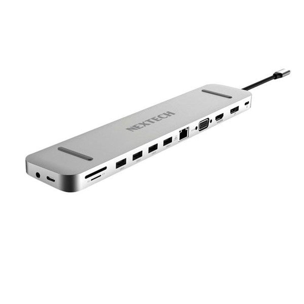 XC5907 - 13 in 1 Multifunction USB Type-C Hub with HDMI+DISP+VGA, Network, USB Ports and USB Type-C with Power Delivery