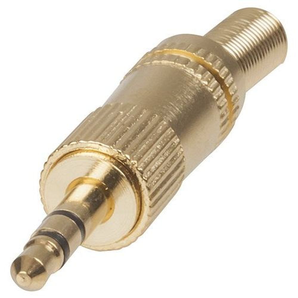 PP0131 - 3.5mm Gold Stereo Plug with Spring