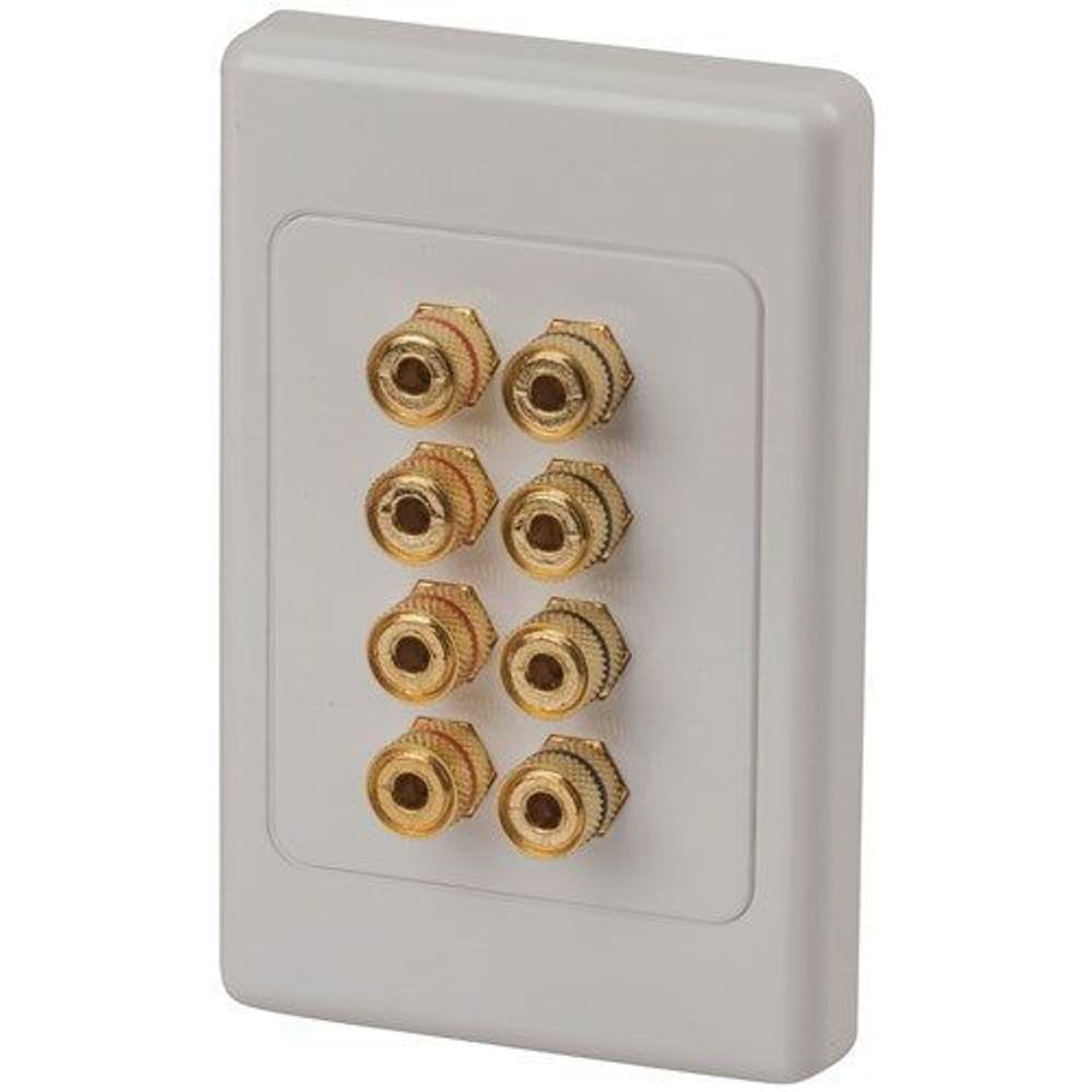 PT0474 - Gold Screw Terminals on Large Wallplate x 8