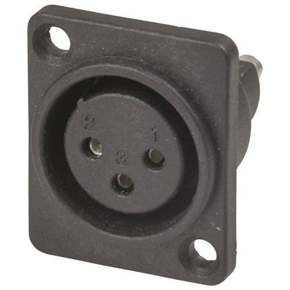 PS1018 - 3 Pin Plastic Chassis Female Cannon Type Connector