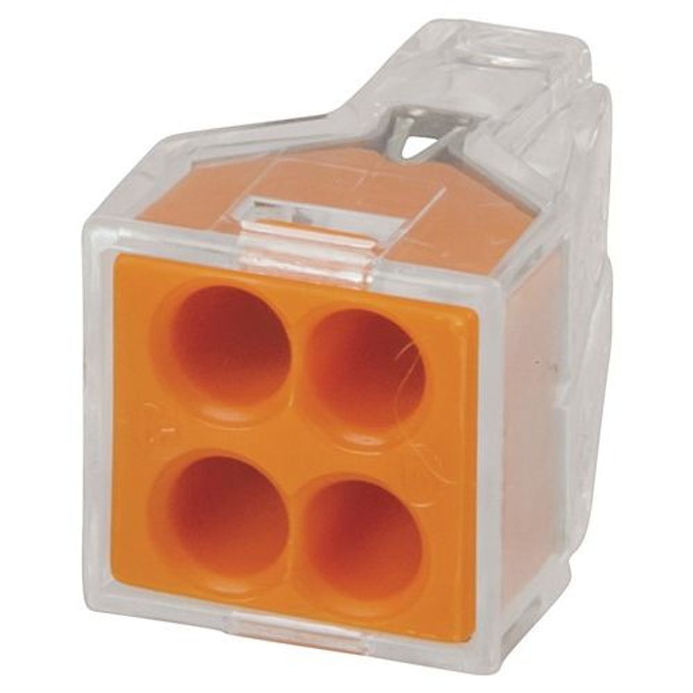 Orange Ramp Connector HM3232 - 4 Way Orange Wago Push Wire Connector | TECH SUPPLY SHED
