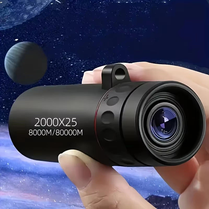 Experience the Outdoors with the 2000X25 HD Monocular Telescope - Compact, Portable, and Ideal for Camping, Hunting, and Birdwatching 1Pc