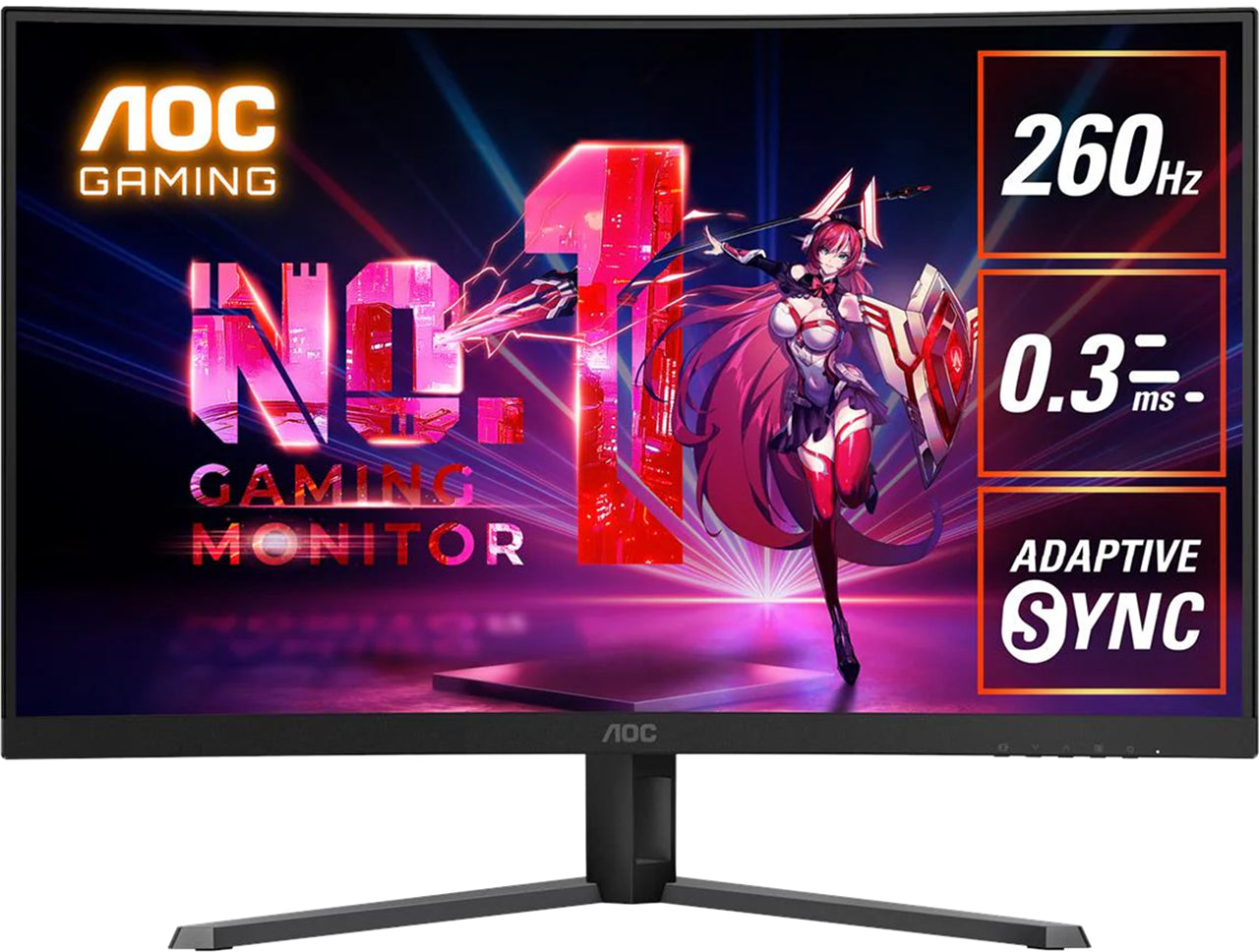 AOC C32G42ZE - 32" Curved 1920x1080 0.3ms HDMI DP 260Hz Gaming Monitor