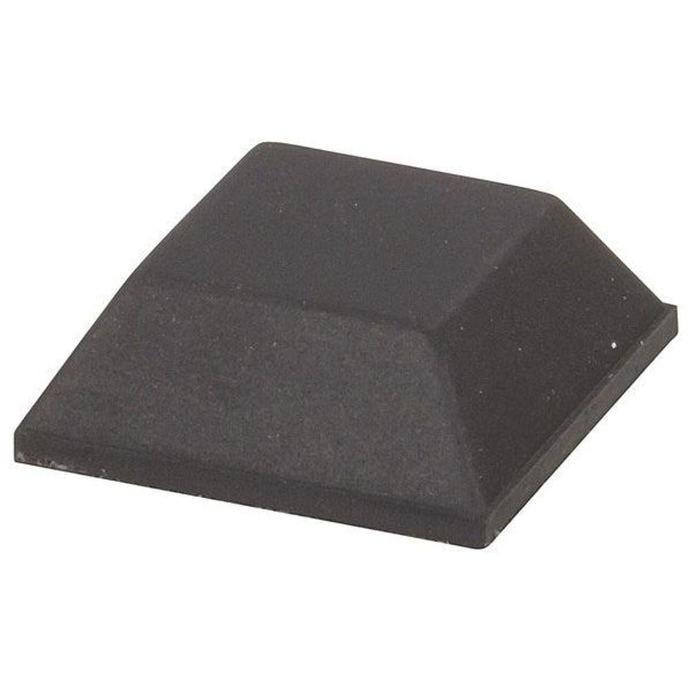 Large square stick-on rubber foot pad, dark gray