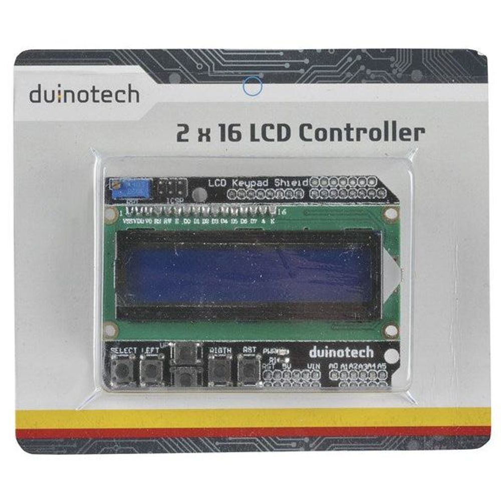 Duinotech 2x16 LCD controller retail package with LCD keypad shield