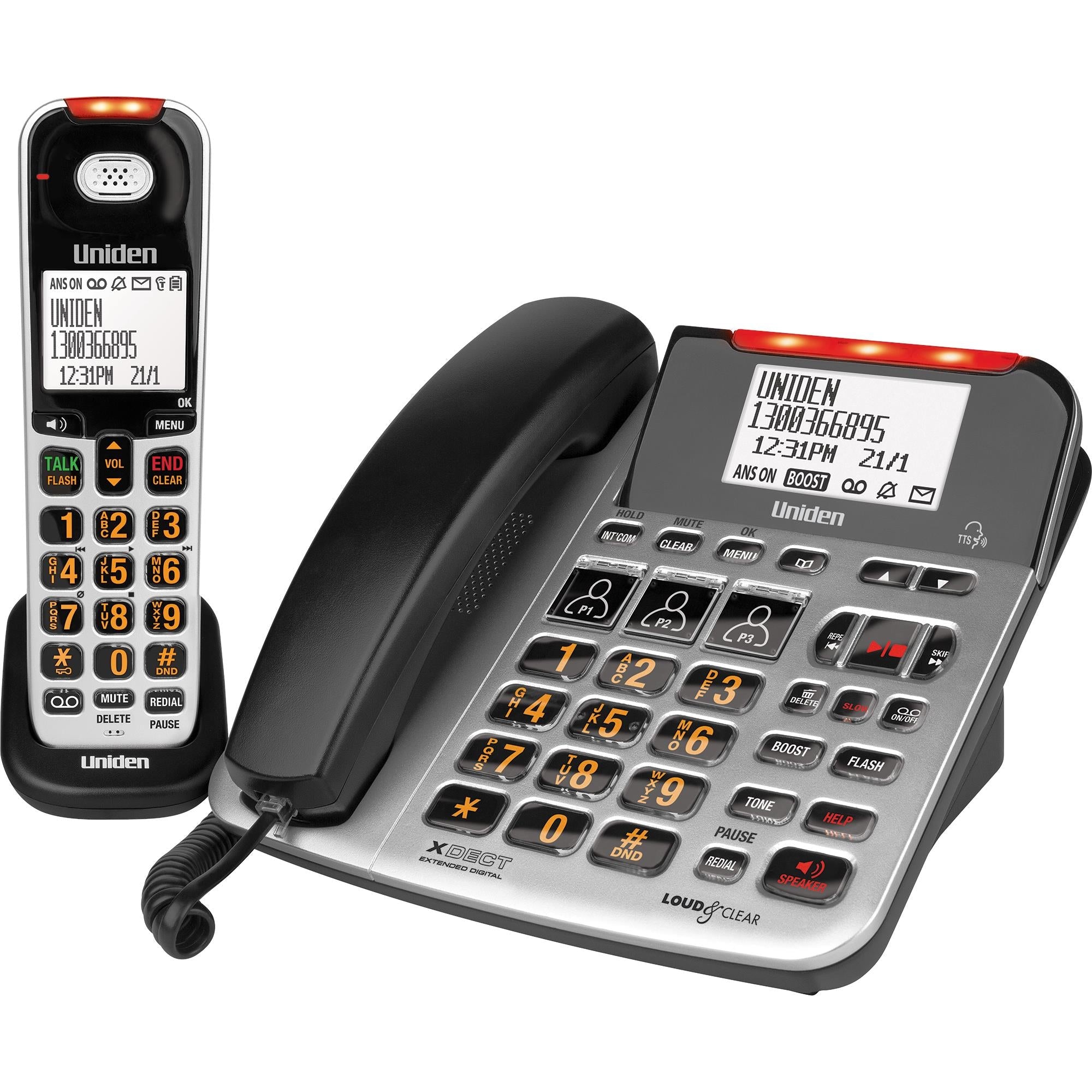 Uniden SSE47 Sight and Sound enhanced corded and cordless phone, image 2 - Telephones at Tech Supply Shed NZ