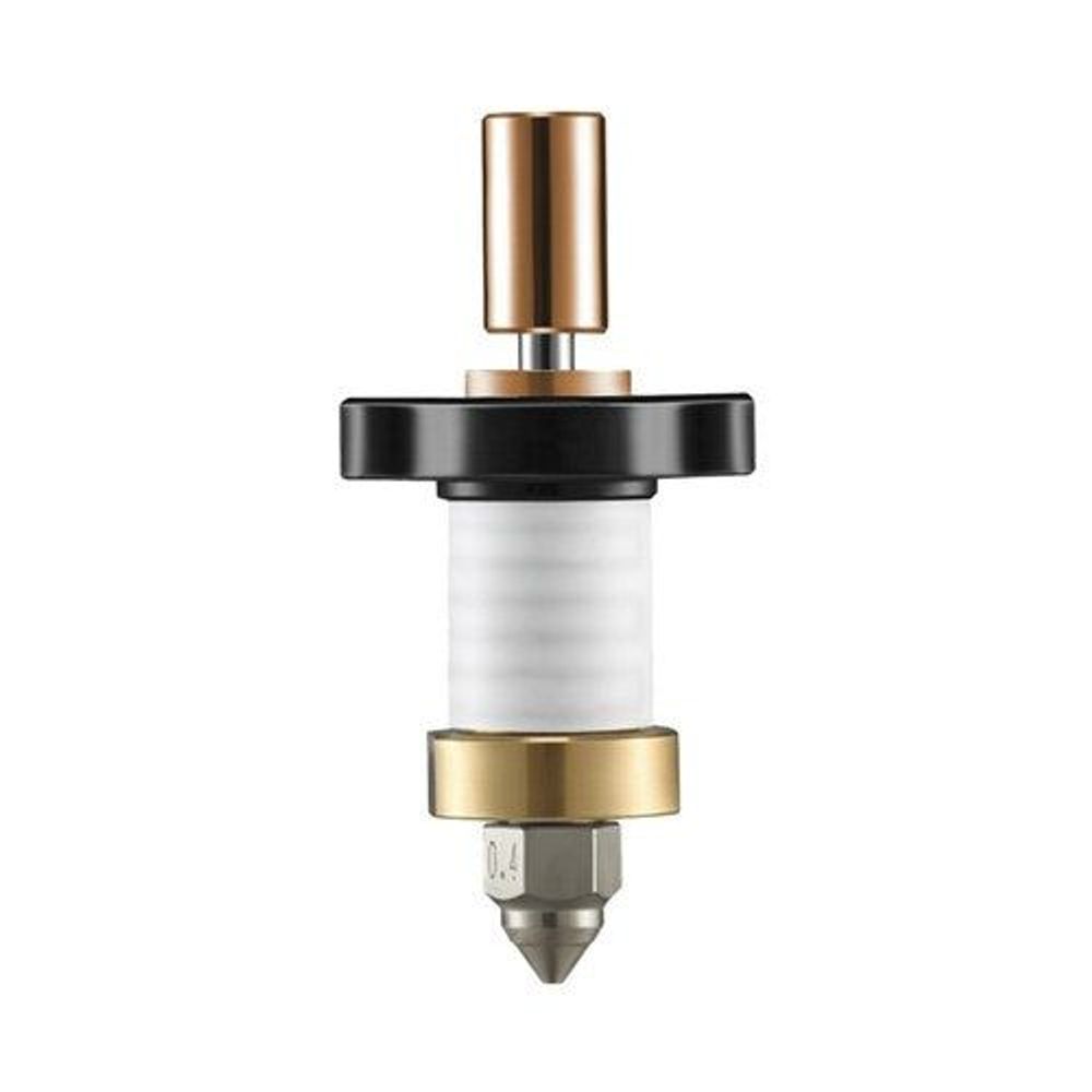 Heating head upgrade kit with black cap, white insulator, and copper nozzle tip