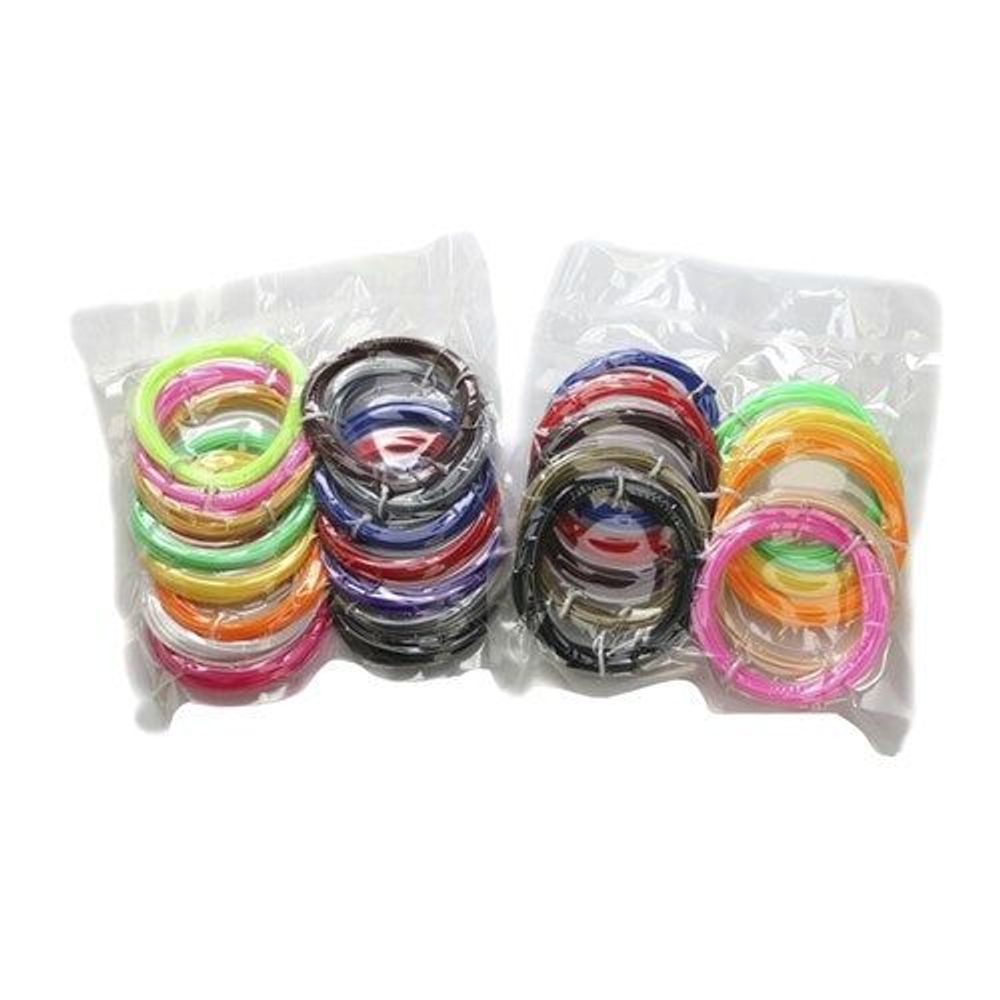 Bagged assortment of 3D pen filament spools in mixed colors, plastic-wrapped