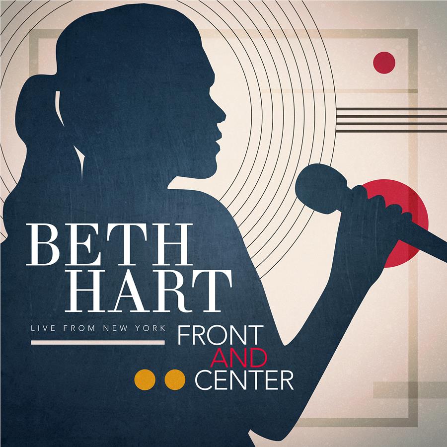 Beth Hart live album cover with dark profile silhouette singing into a microphone