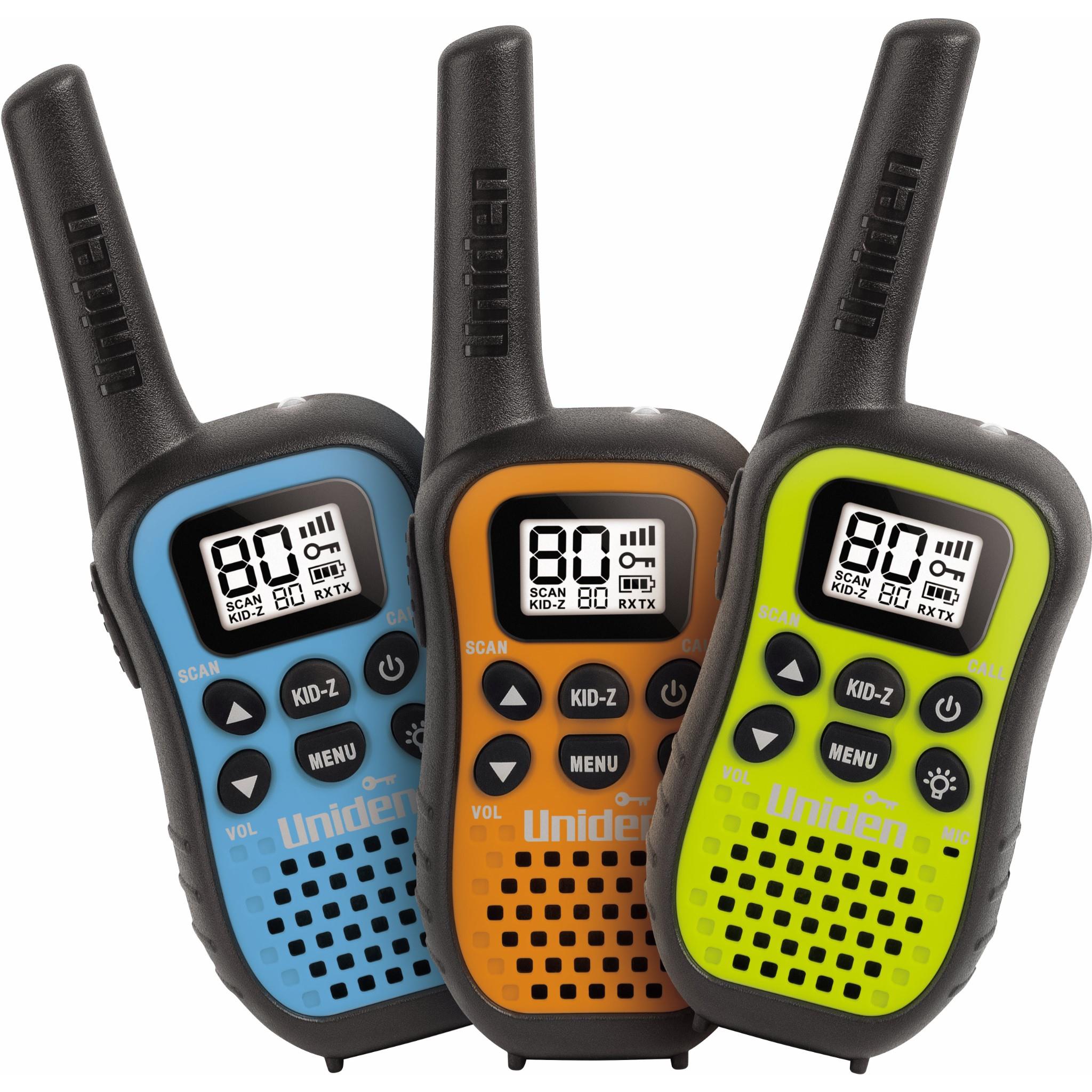 Uniden UH45 80 Channel UHF Walkie Talkie with Kid Zone (3 Pack)