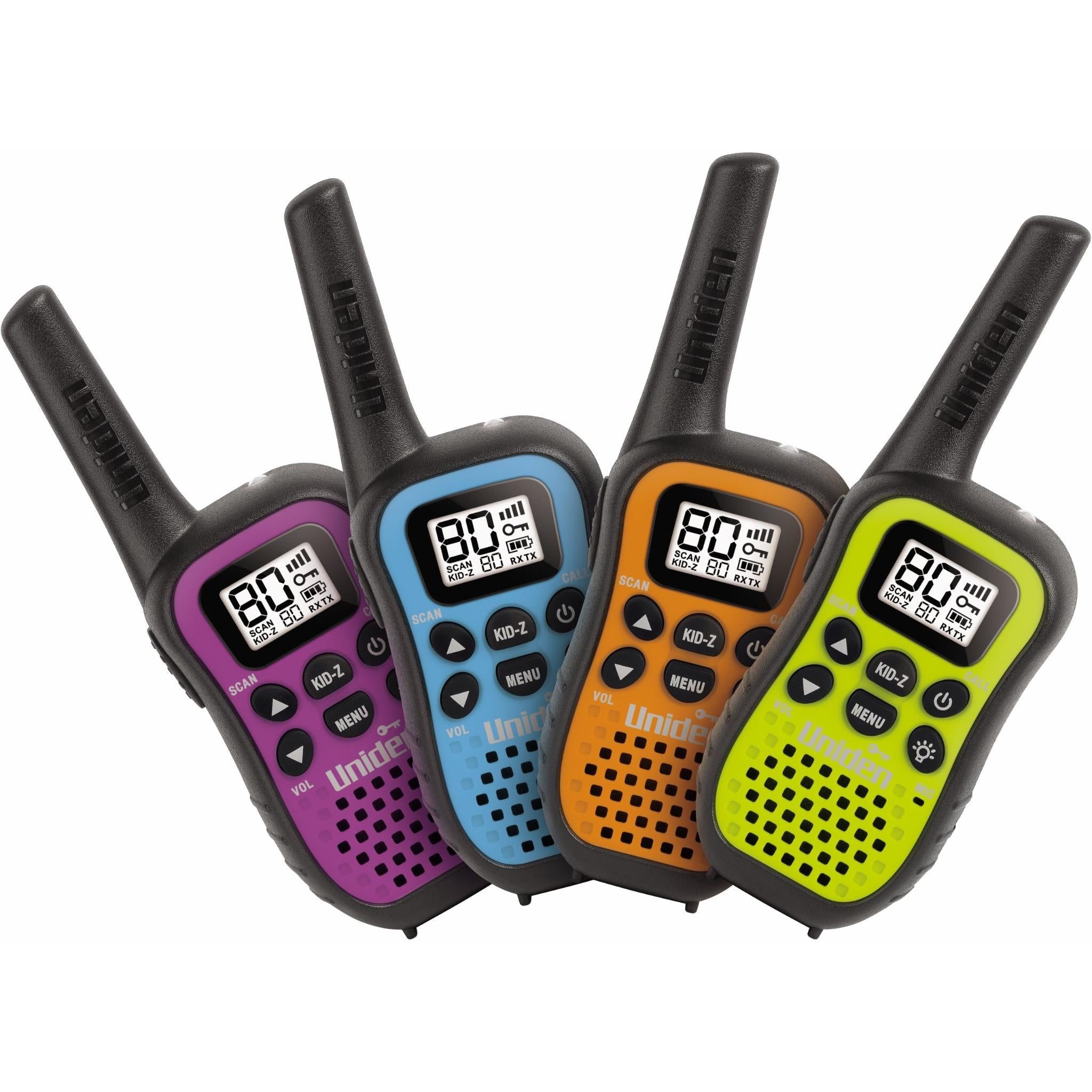 Uniden UH45 80 Channel UHF Walkie Talkie with Kid Zone (4 Pack)