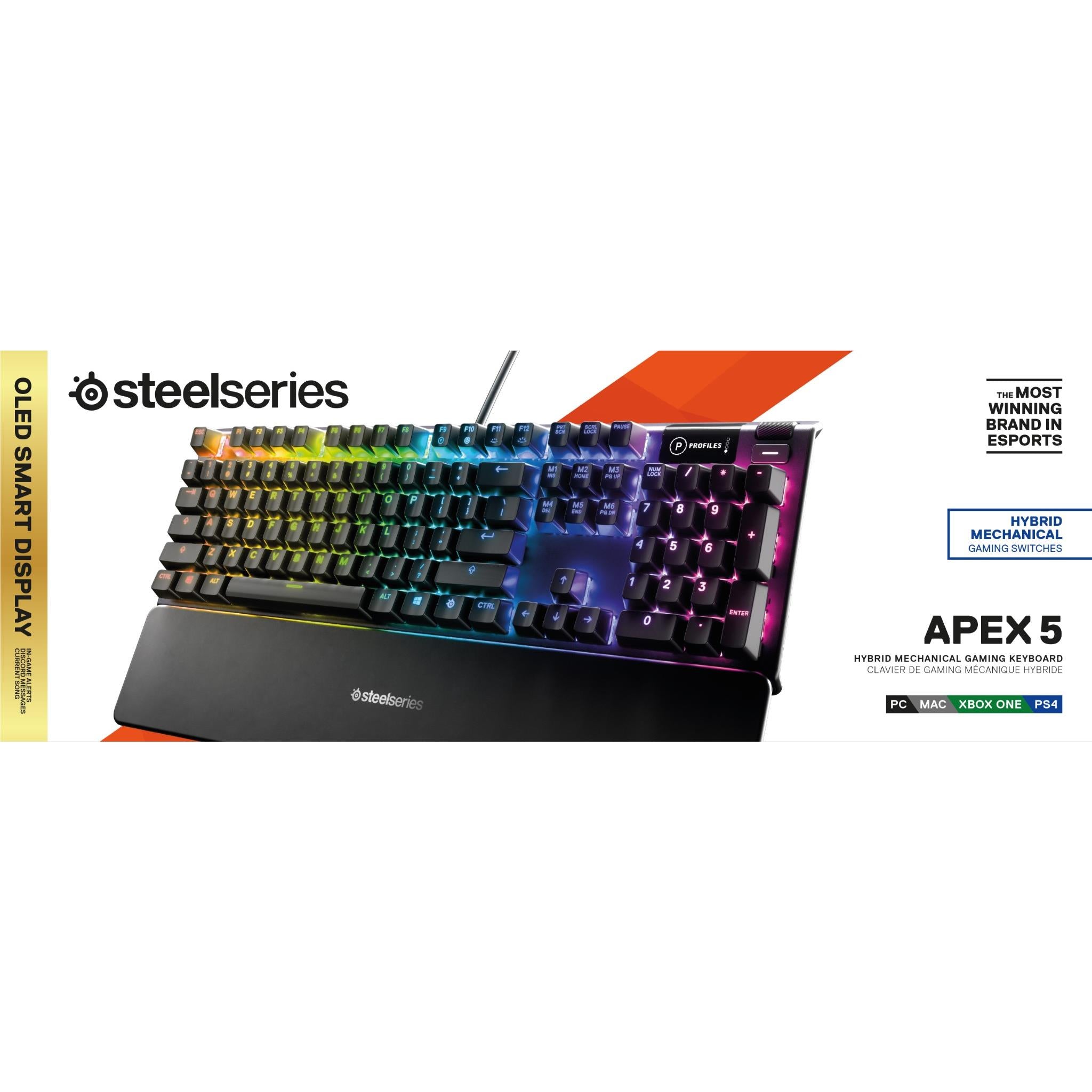 SteelSeries Apex 5 Hybrid Mechanical Gaming Keyboard