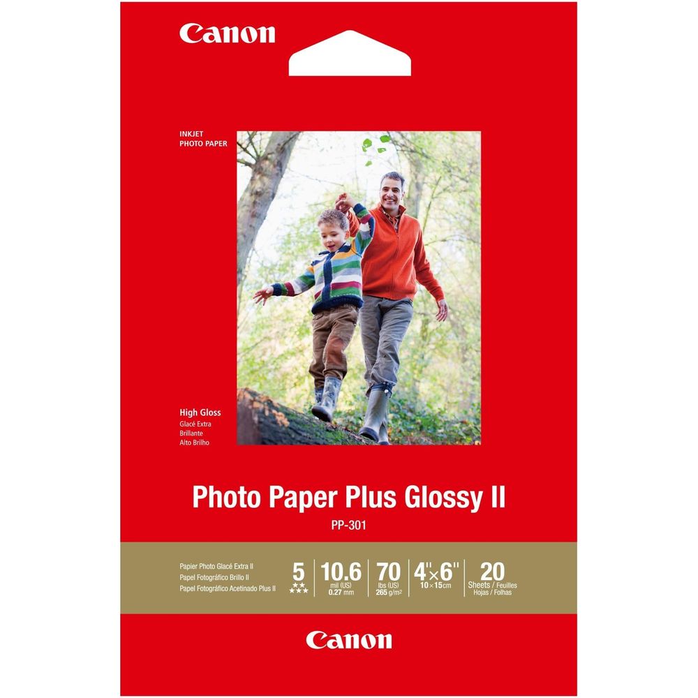 Canon Photo Paper Plus Glossy II 4" x 6" (20 Pack)