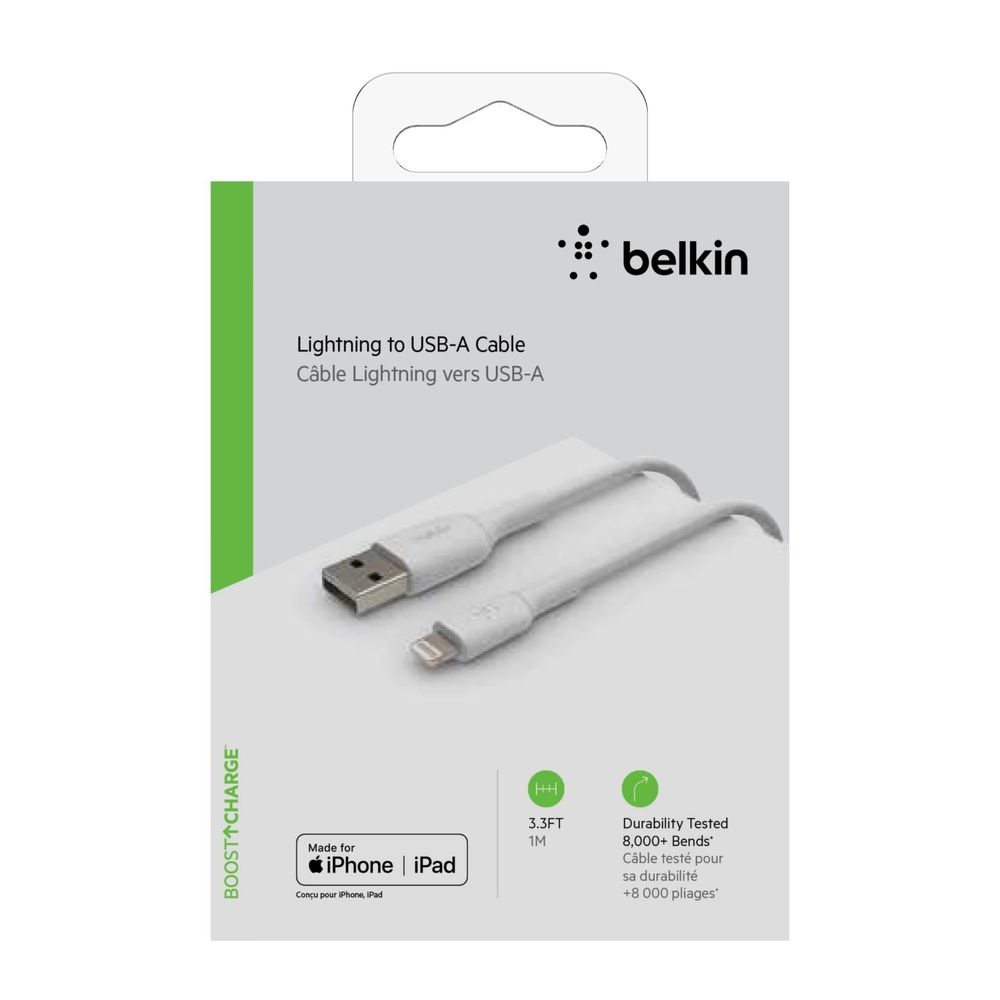 Belkin BoostUp Lightning to USB-A Cable 1m (White)