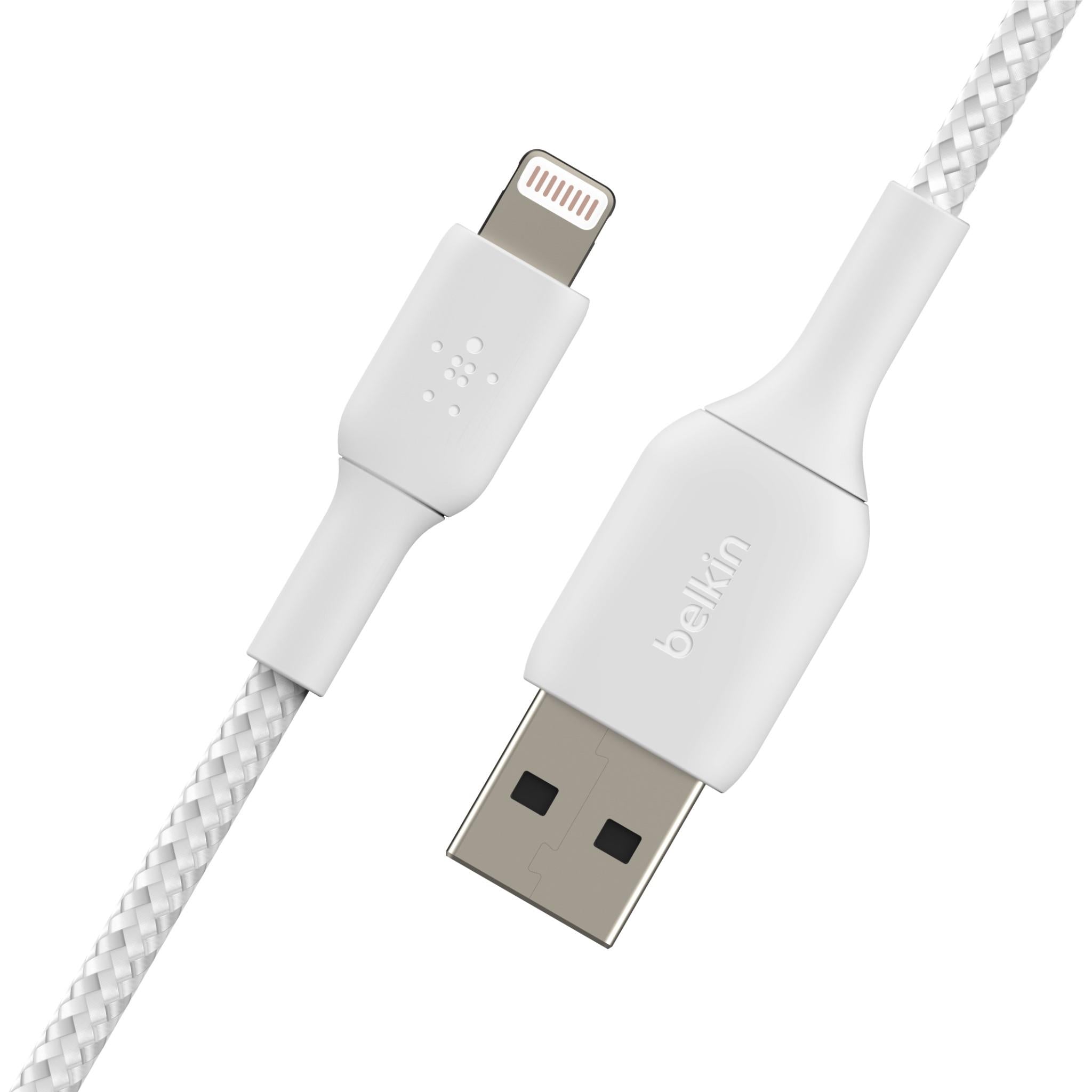 Belkin BoostUp Charge Lightning to USB-A 1m Braided Cable (White)
