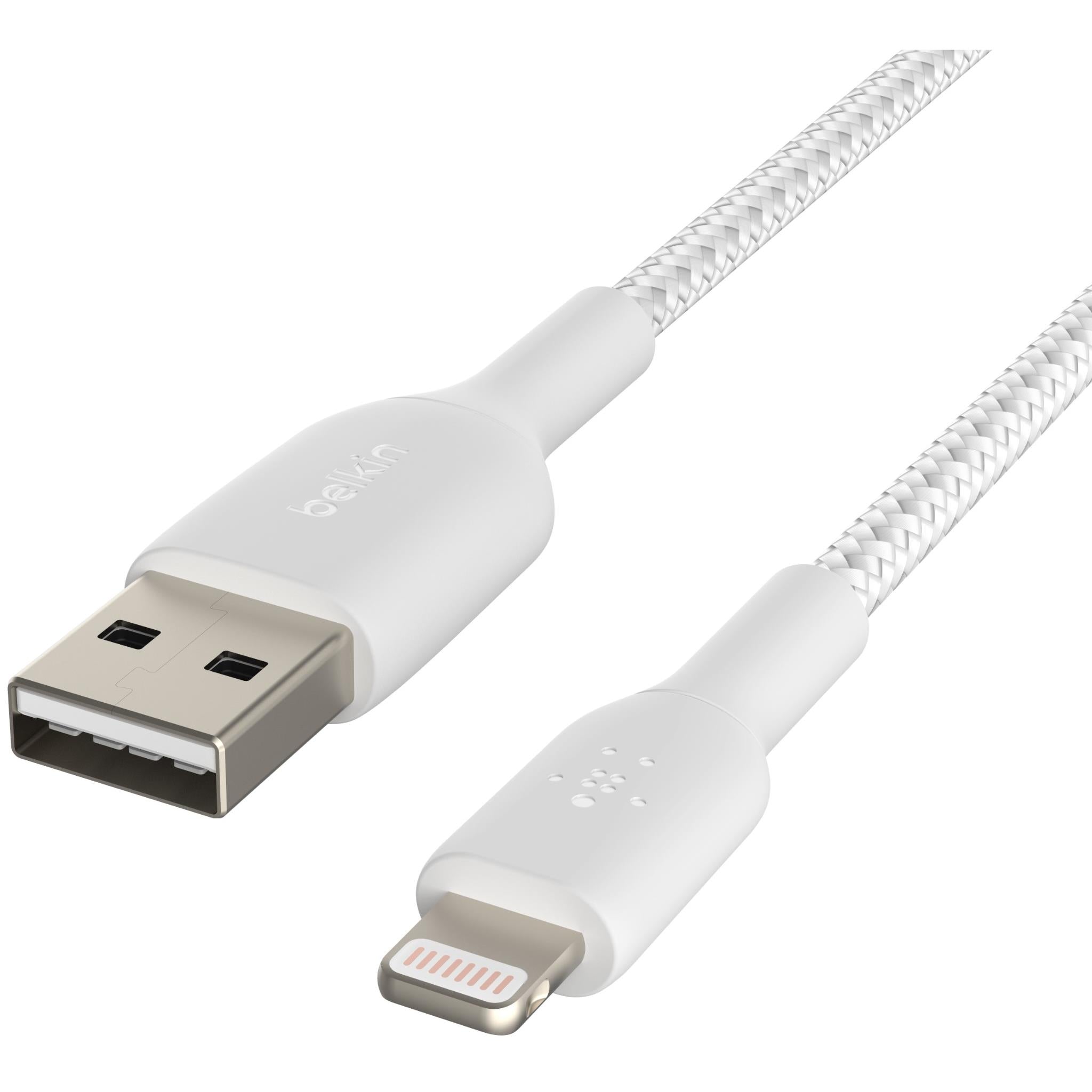Belkin BoostUp Charge Lightning to USB-A 1m Braided Cable (White)