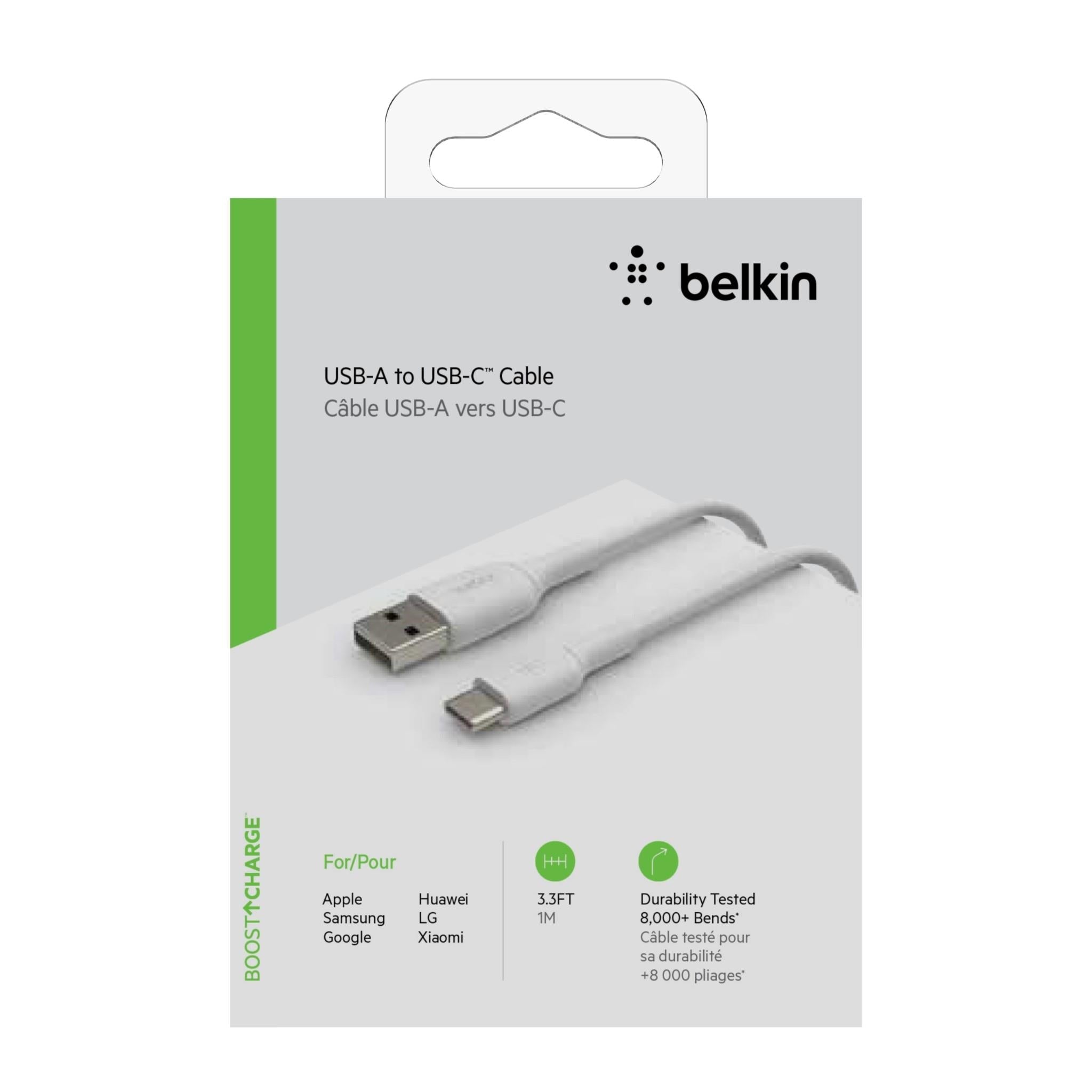 Belkin BoostUP Charge USB-A to USB-C 1m Cable (White)