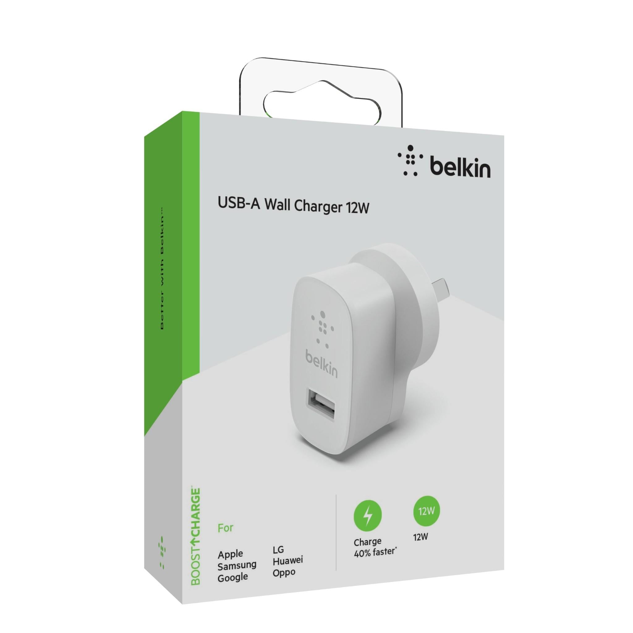 Belkin 12W USB-A Wall Charger (White)