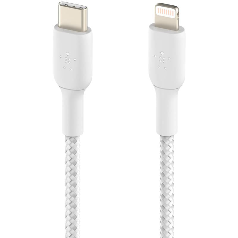 Belkin BoostUp Charge USB-C to Lightning Braided Cable 1m (White)
