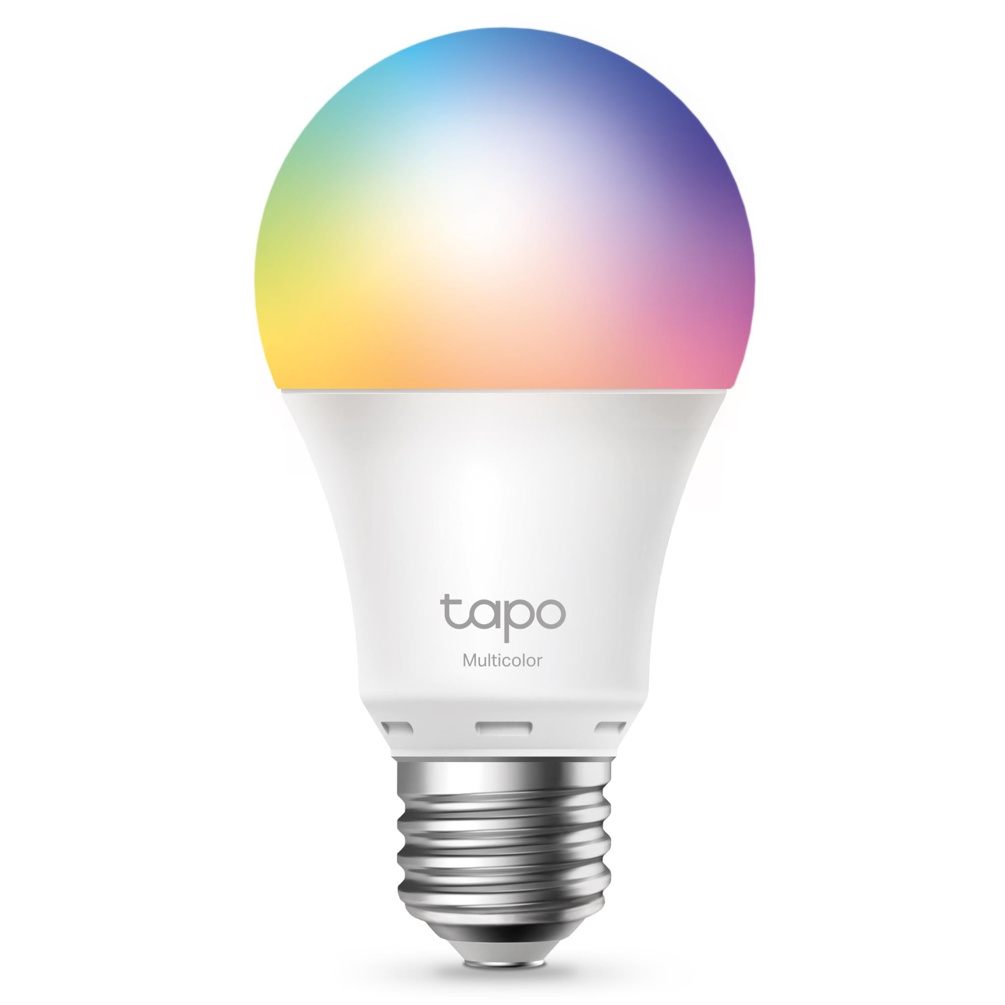 Smart Wi‑Fi multicolor LED bulb with E27 base, white body and rainbow light top
