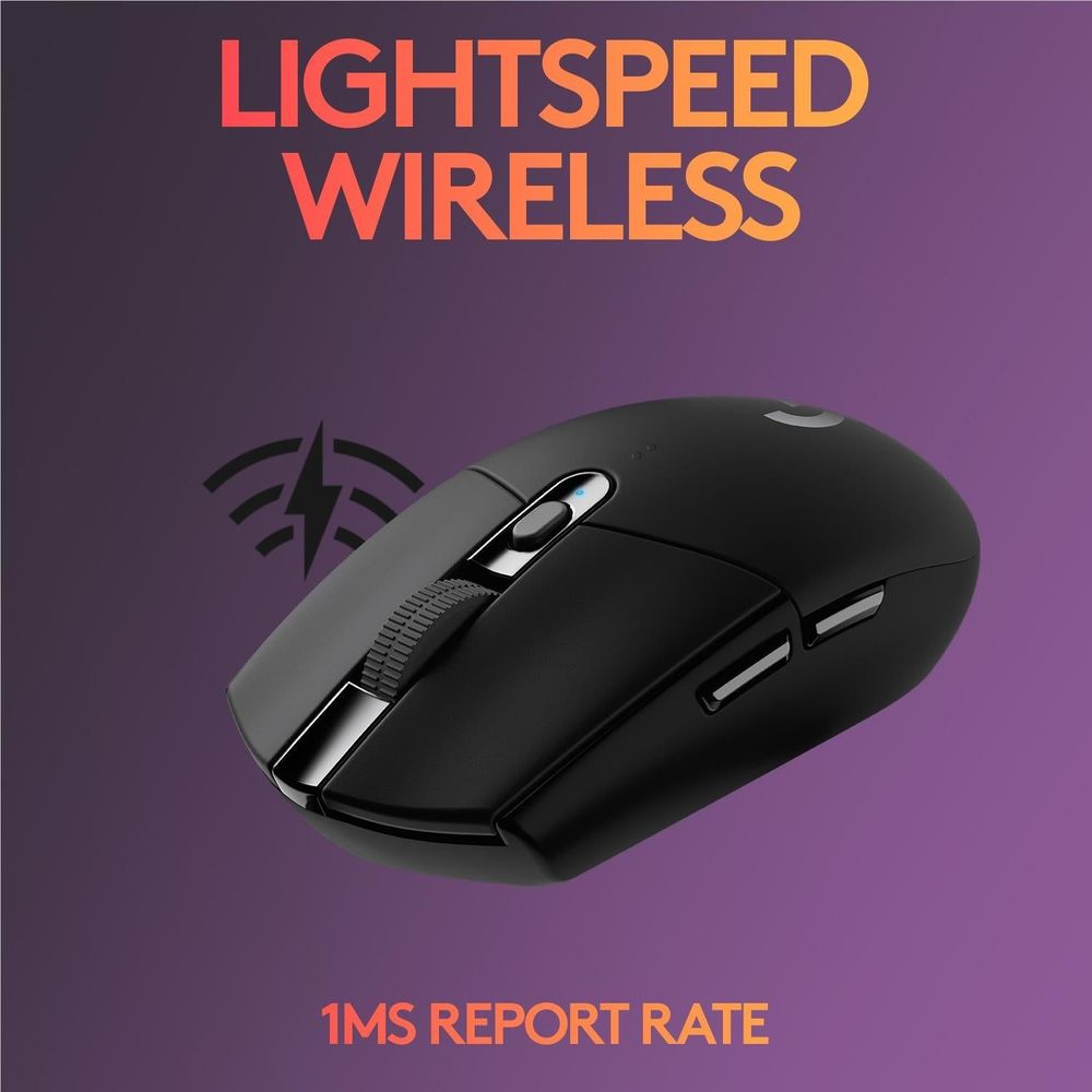 Logitech G305 Hero LIGHTSPEED Wireless Gaming Mouse (Black)