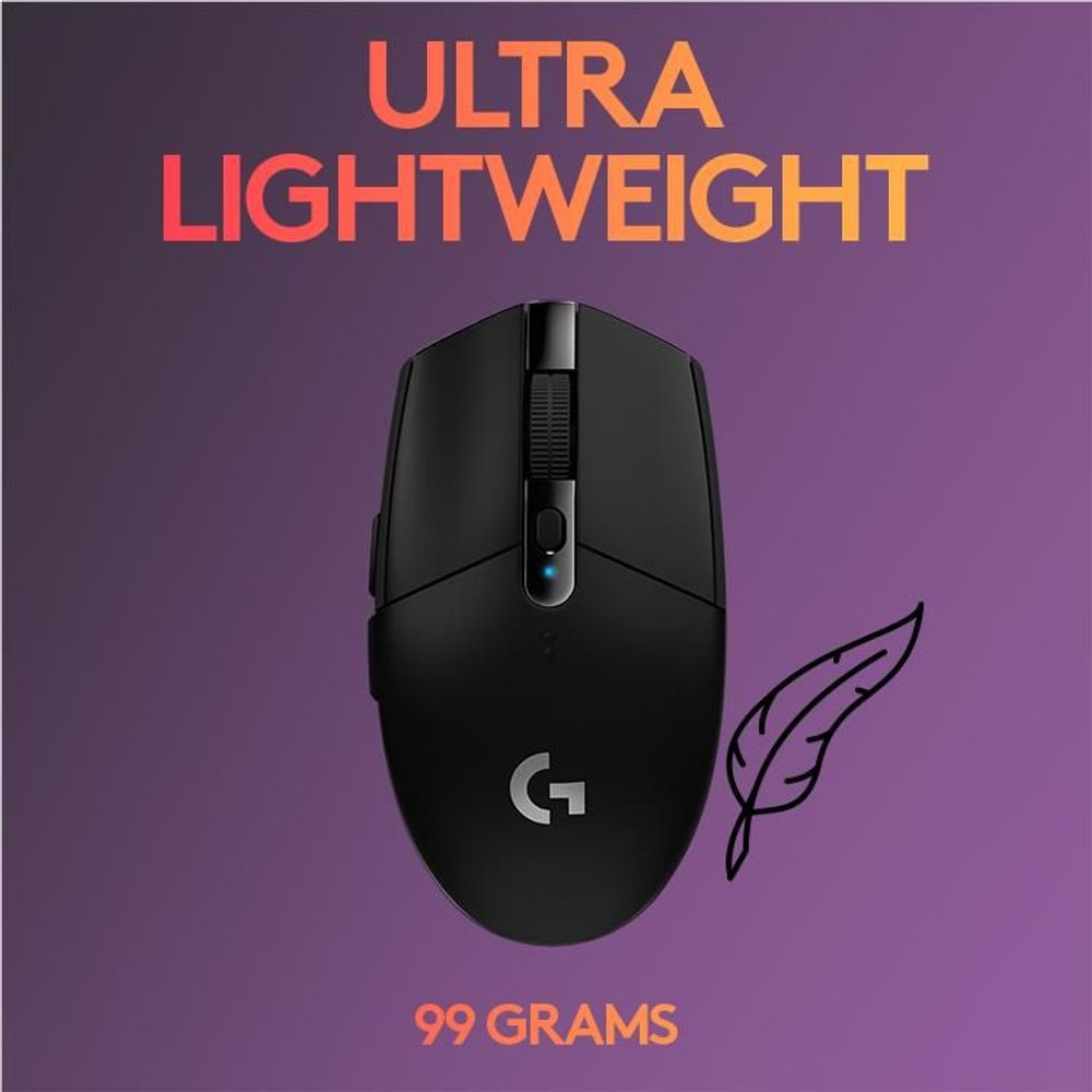 Logitech G305 Hero LIGHTSPEED Wireless Gaming Mouse (Black)
