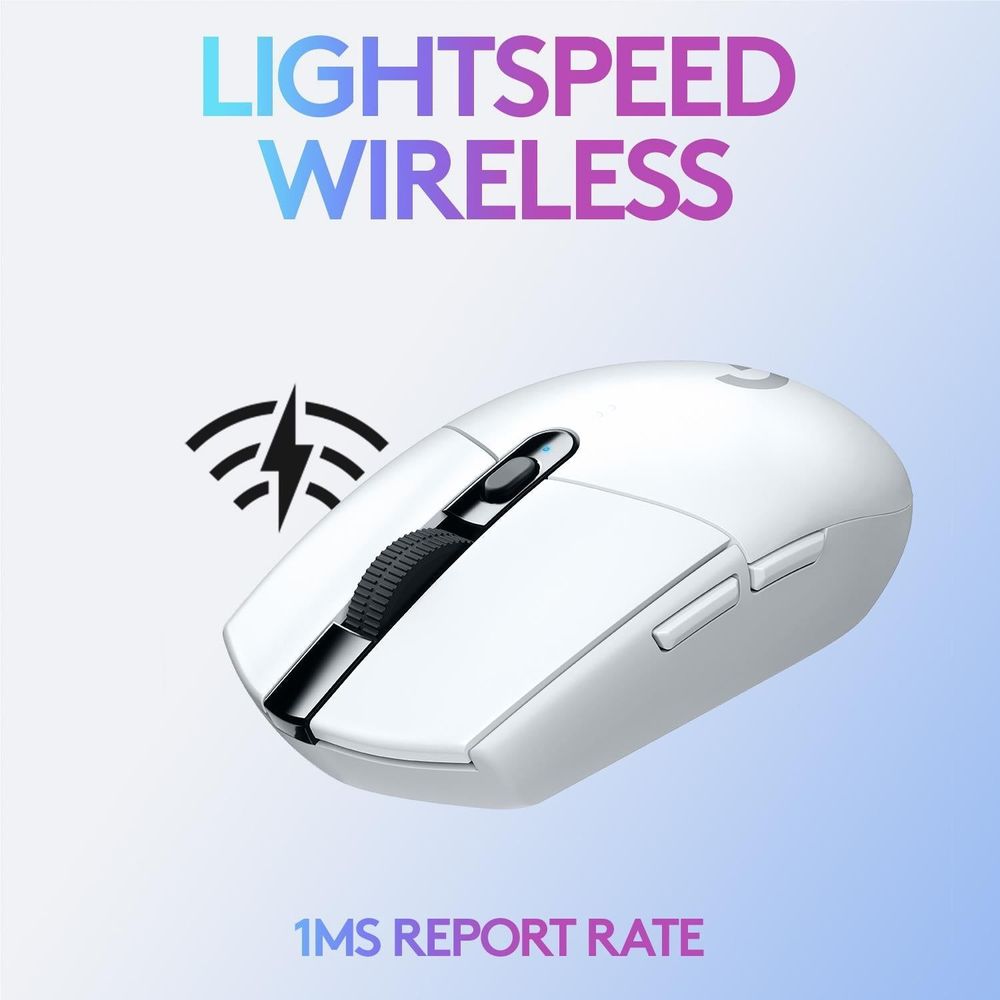 Logitech G305 Hero LIGHTSPEED Wireless Gaming Mouse (White)