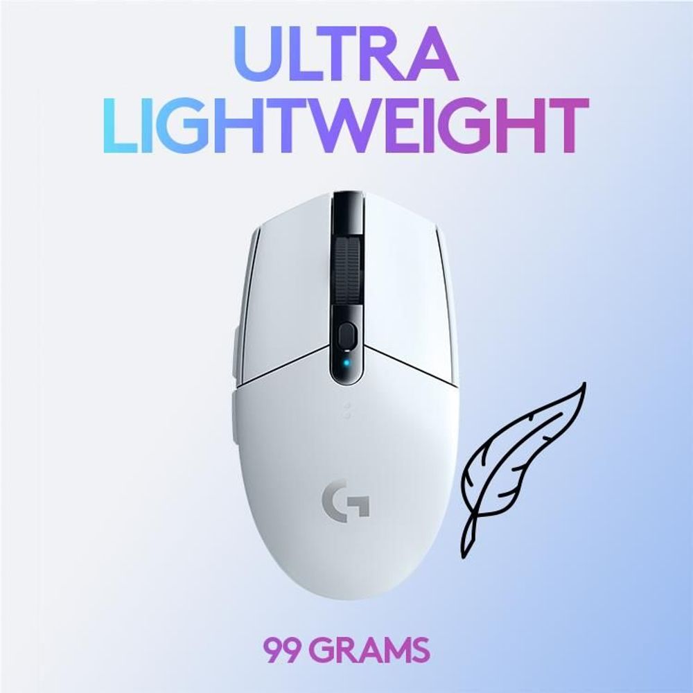 Logitech G305 Hero LIGHTSPEED Wireless Gaming Mouse (White)