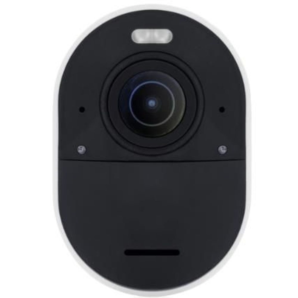 Outdoor security camera front panel, black housing with centered lens