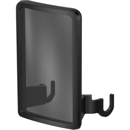Black dual-mesh pop filter with mounting bracket