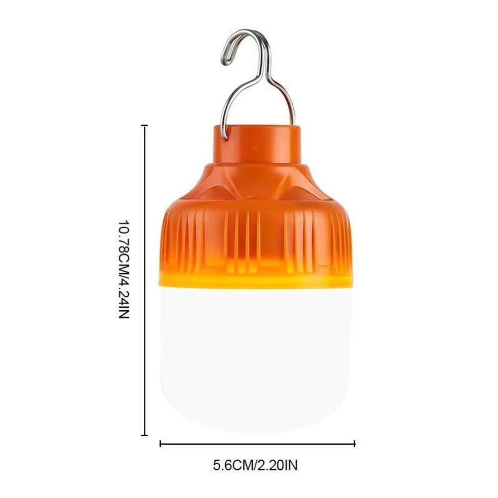 Outdoor USB Rechargeable High-Intensity LED Lantern - Portable Emergency Light for Camping and Fishing Orange