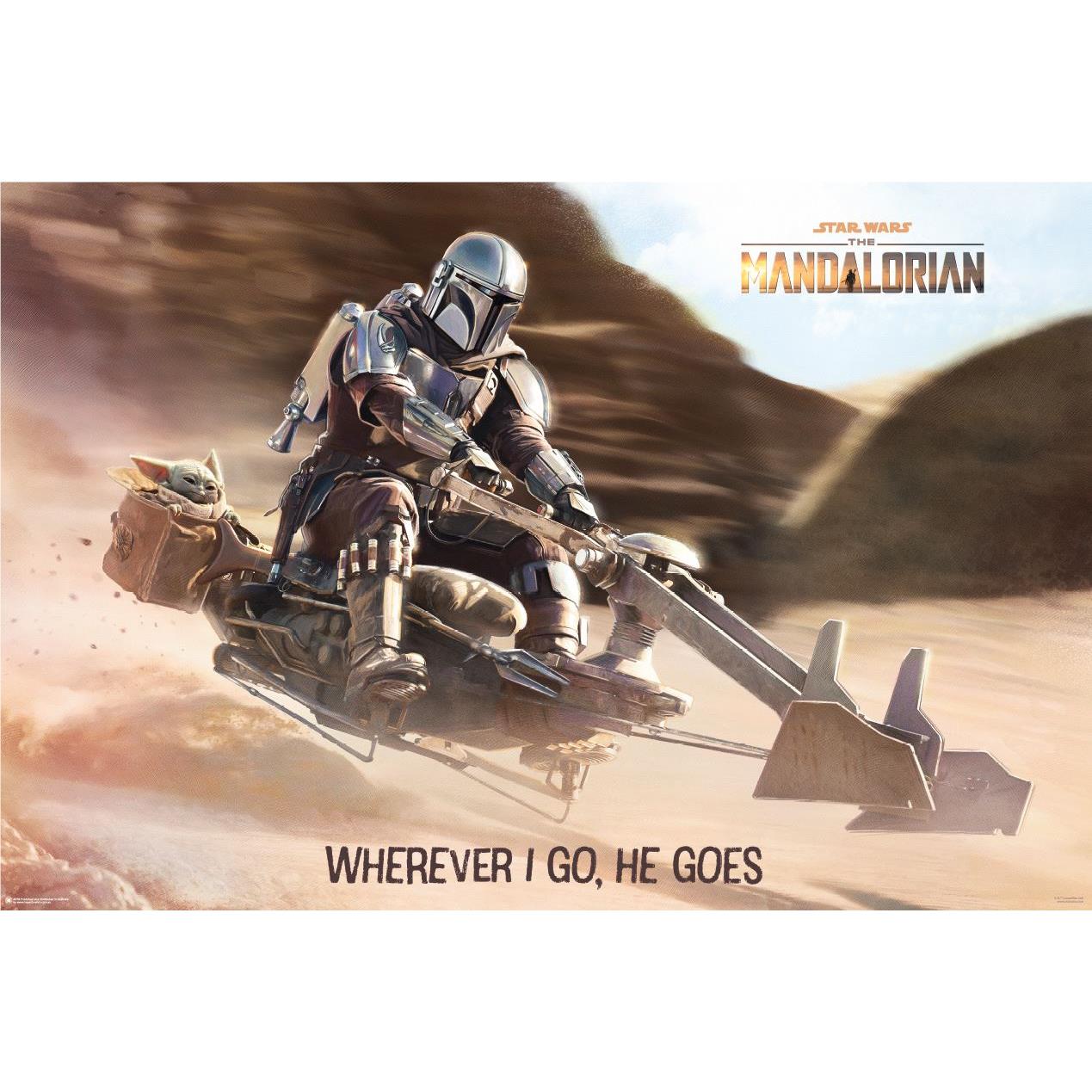 Star Wars: The Mandalorian - Where I Go He Goes Poster