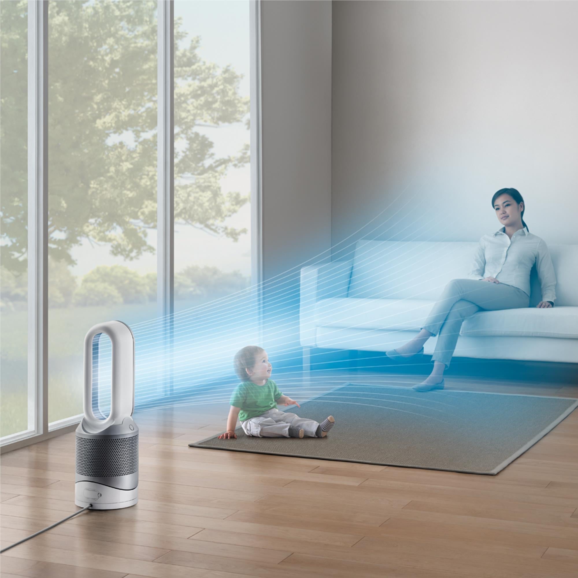 Dyson Pure Hot+Cool purifying fan heater projecting cool airflow