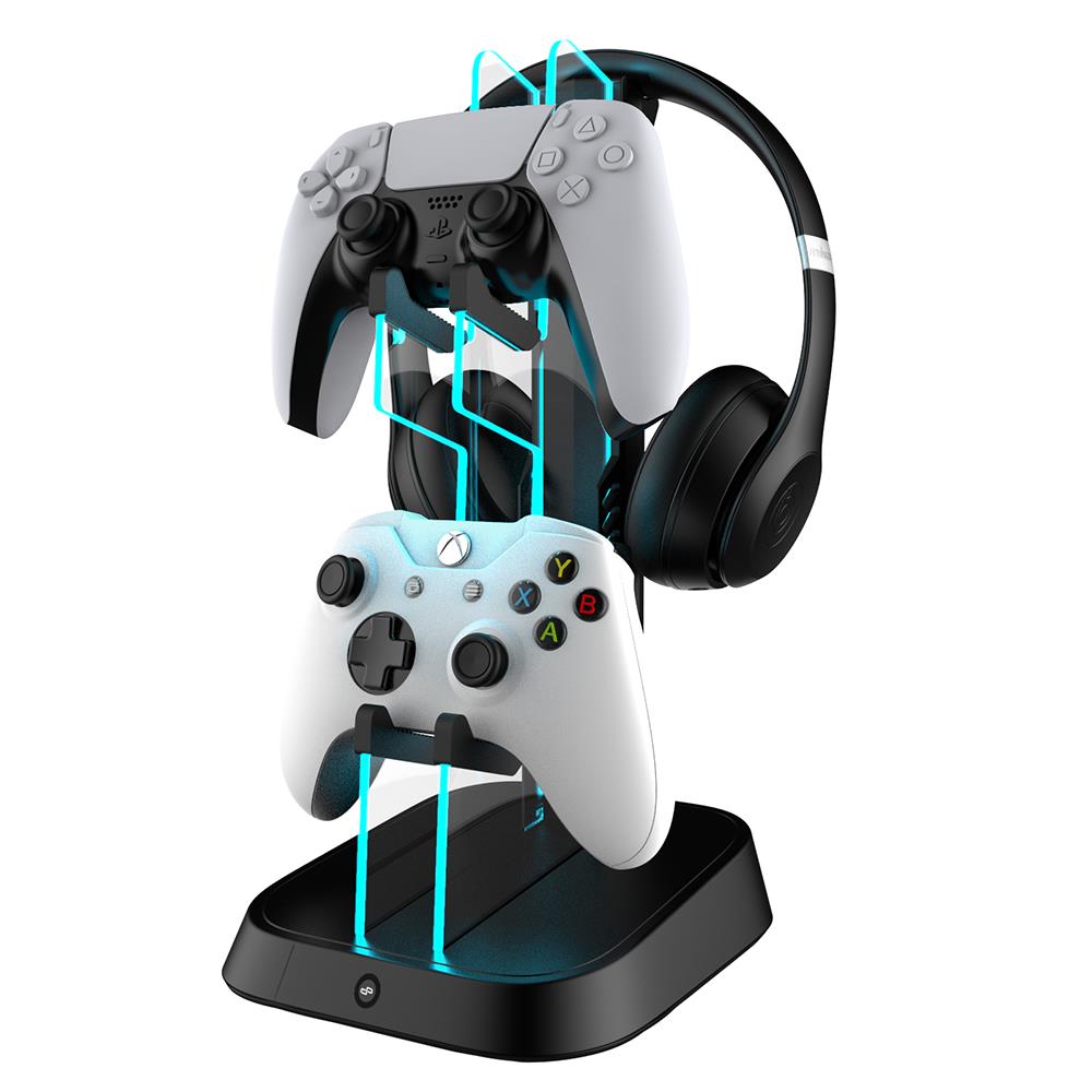 PowerPlay RGB headset and controller stand with two USB ports - Electronic Gaming Accessories at Tech Supply Shed NZ