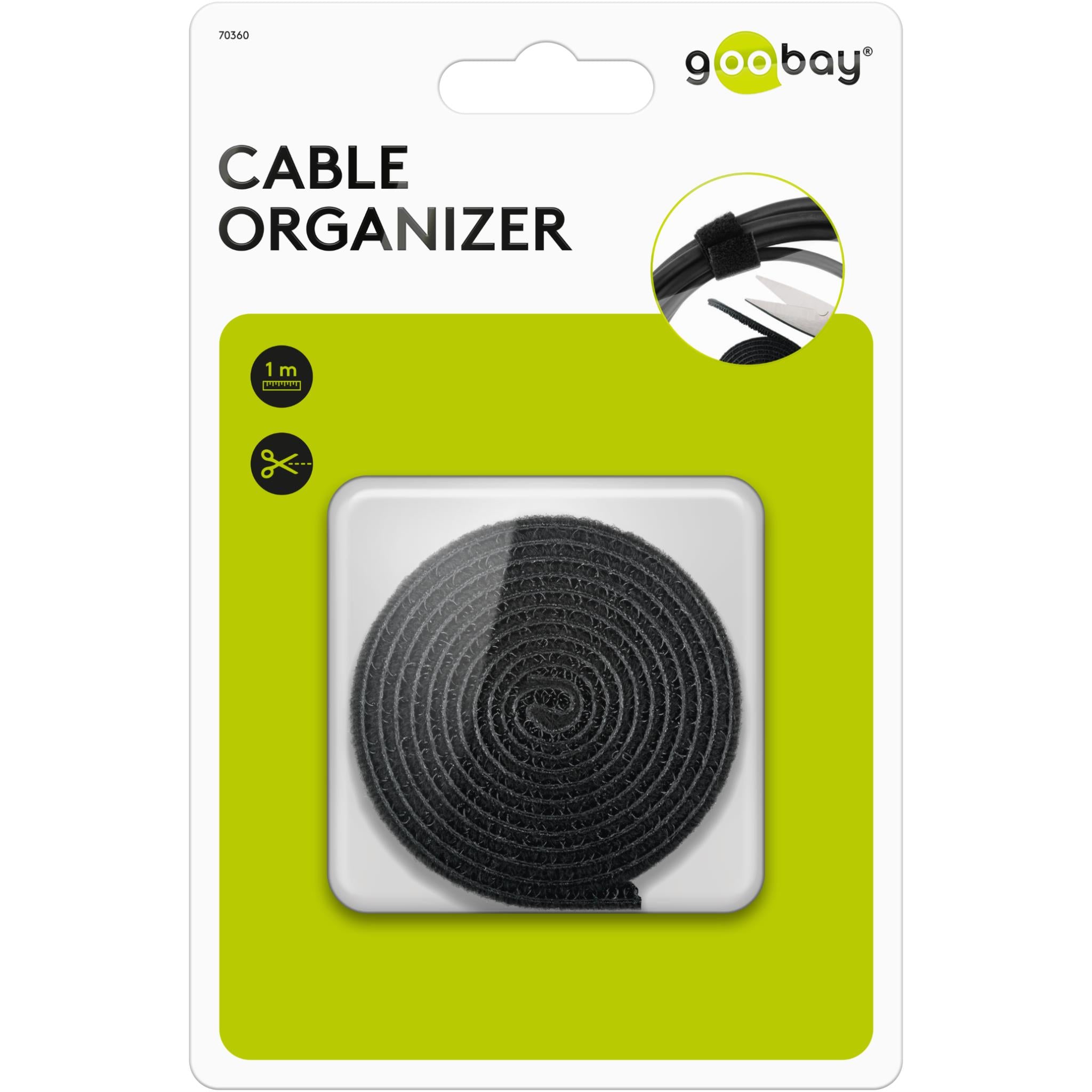 Goobay Cable Management Hook and Loop Strip (1m)