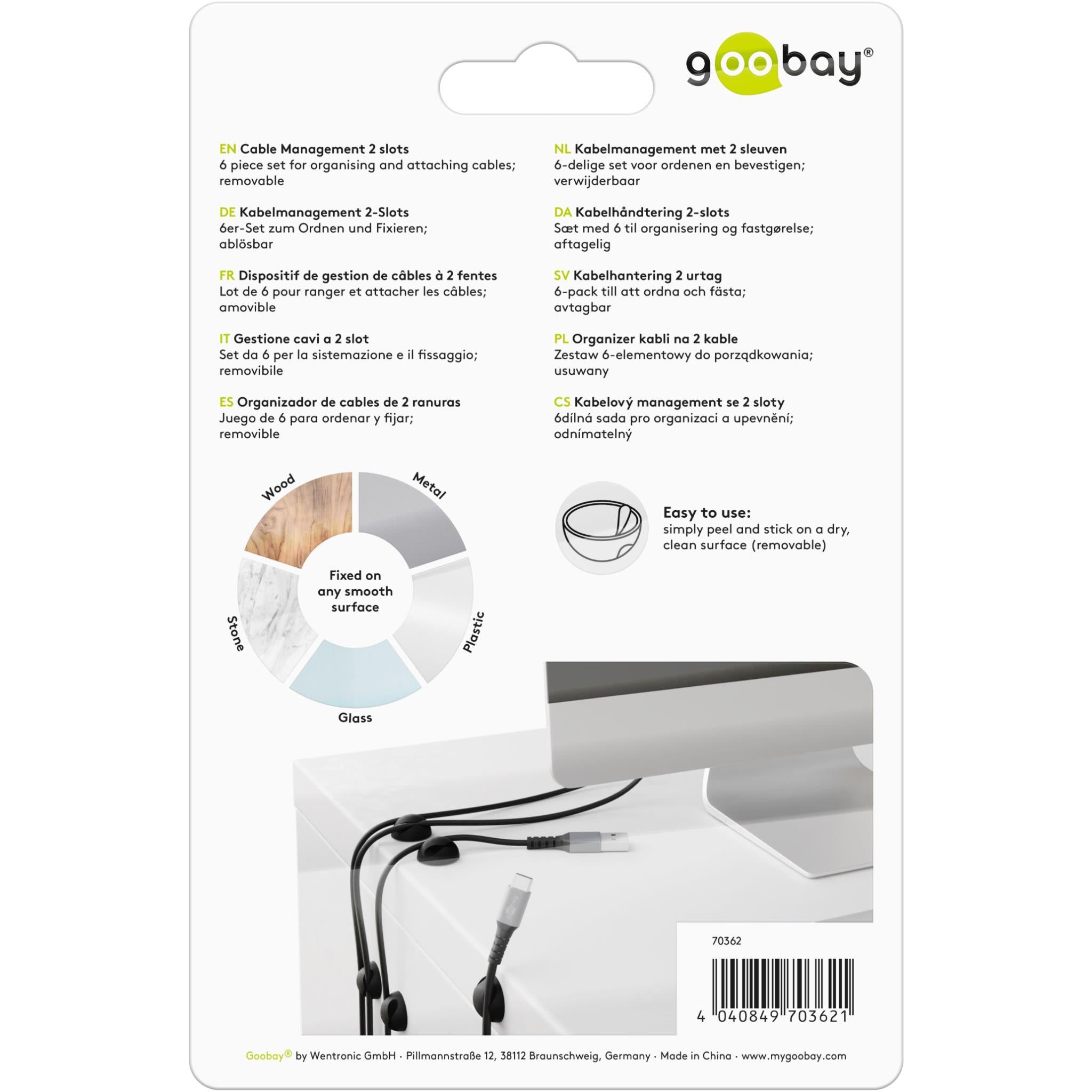 Goobay Cable Management 2 Slots MINI (Black)