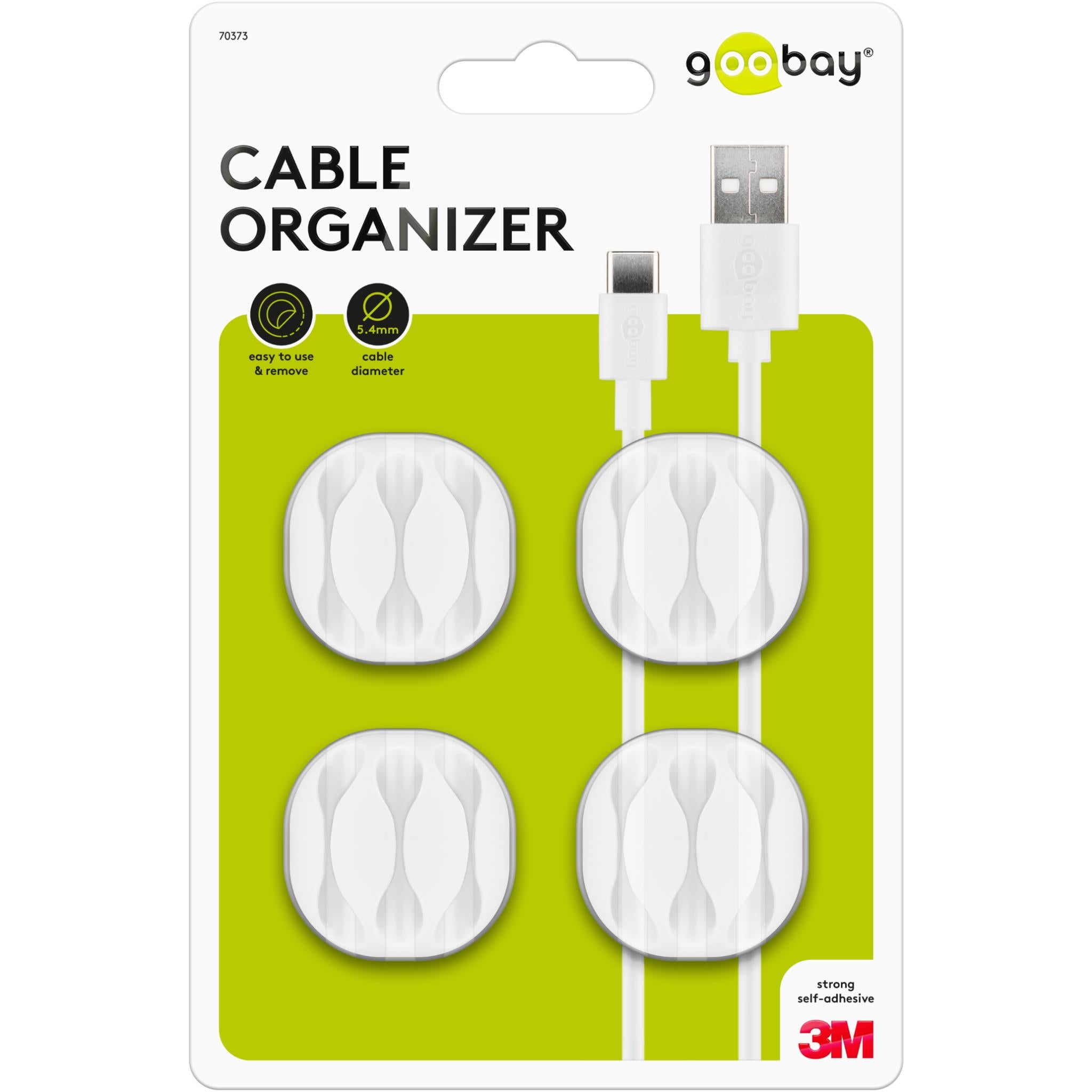 Goobay Cable Management 3 Slots (White)
