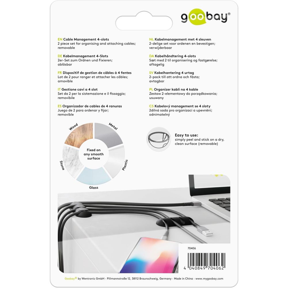 Goobay Cable Management 4 Slots (Black)