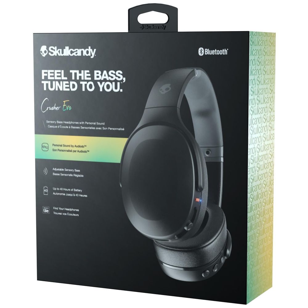 Skullcandy Crusher Evo Wireless Over-ear Headphones (True Black)