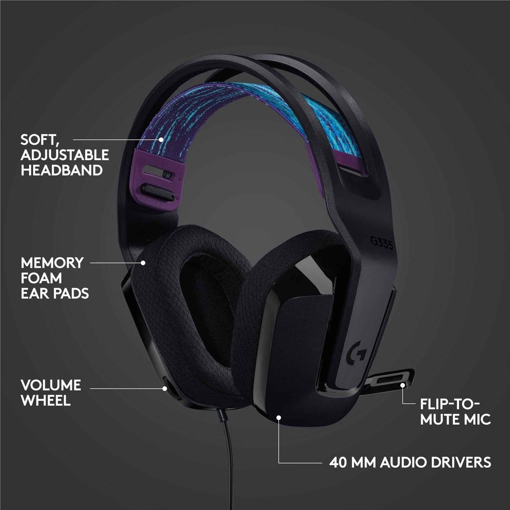 Logitech G335 Wired Gaming Headset (Black)