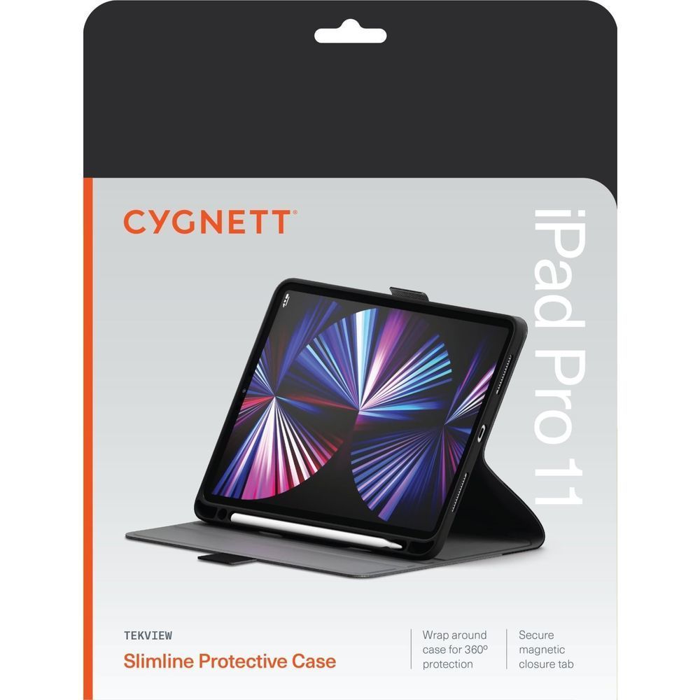 Cygnett iPad Pro Slimline Protective Case retail package, black