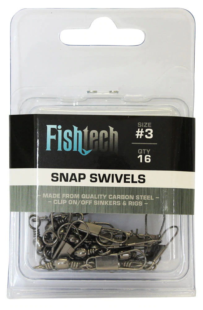 Fishtech Snap Swivels #3 (16 per pack)