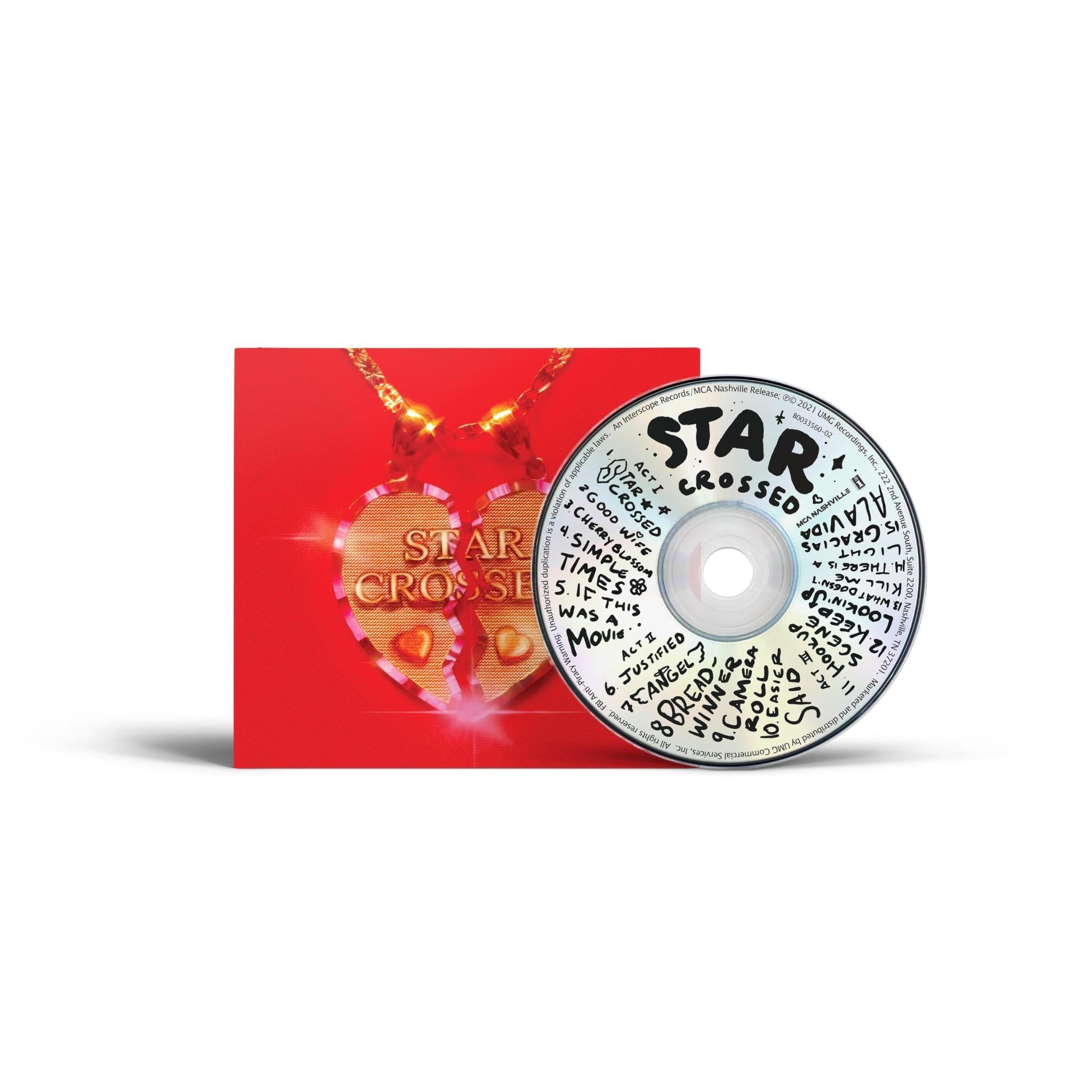 Star Crossed Deluxe Edition CD with red cover and gold text on disc