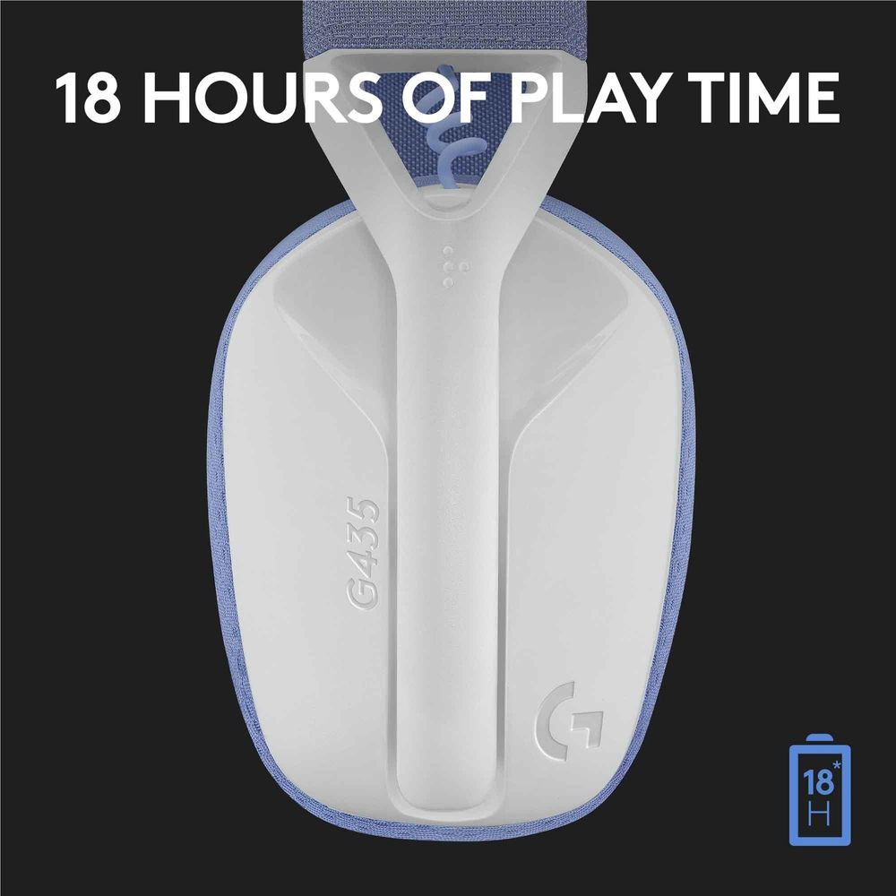 Logitech G435 LIGHTSPEED Wireless Gaming Headset (White)
